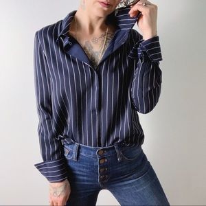 aritzia babaton kearney pin stripe blouse